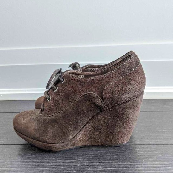 WOMEN'S GEOX CLERGERIE BROWN SUEDE PLATFORM 36 1/2 - Picture 2 of 2